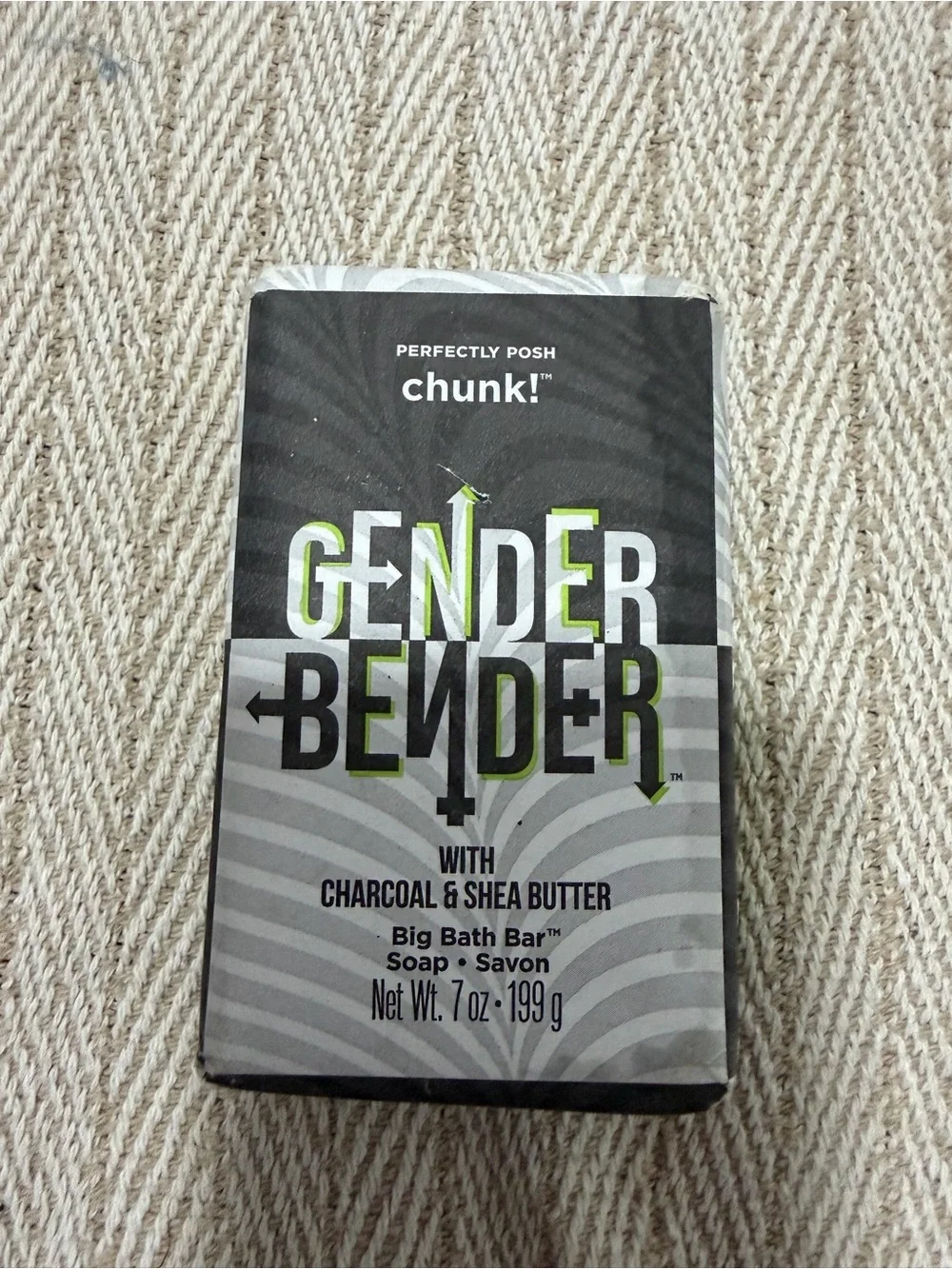Perfectly Posh Gender Bender Chunk Soap - Gray, Black, Green Accents
